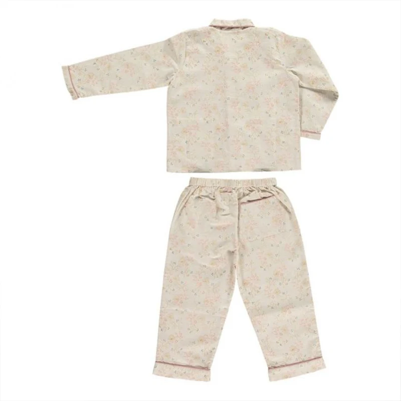 Custom Floral Printing Children Cotton Nightwear Sleepwear Pyjamas Girl Kids Clothing Pajamas