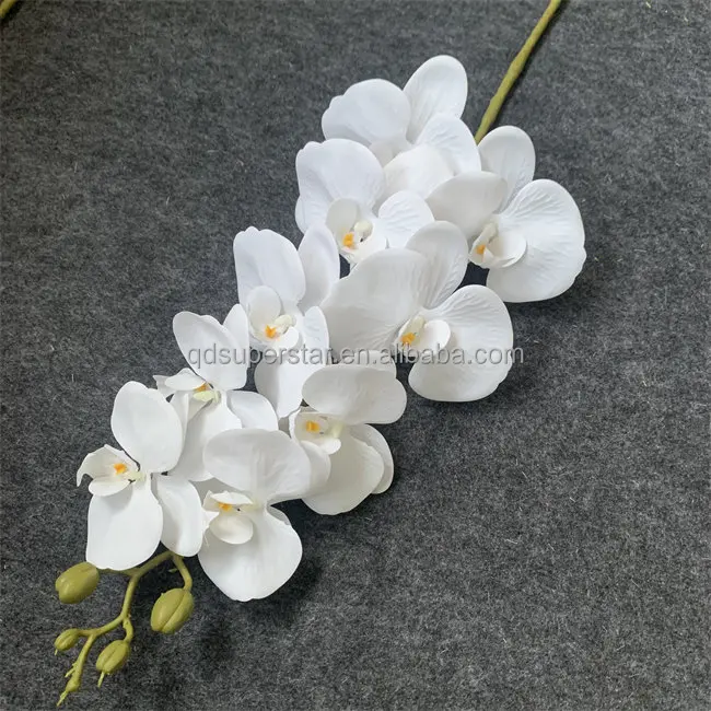 L-693 Wholesale Artificial Orchids 9 Heads Real Touch Butterfly Orchid 3D White Orchids Flower For Wedding Home Decoration