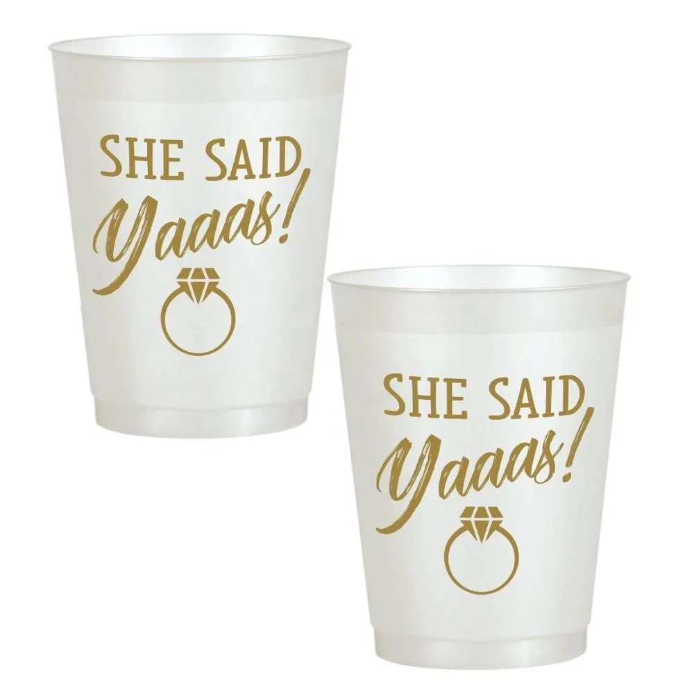 12oz Bridal Shower Cups with straw