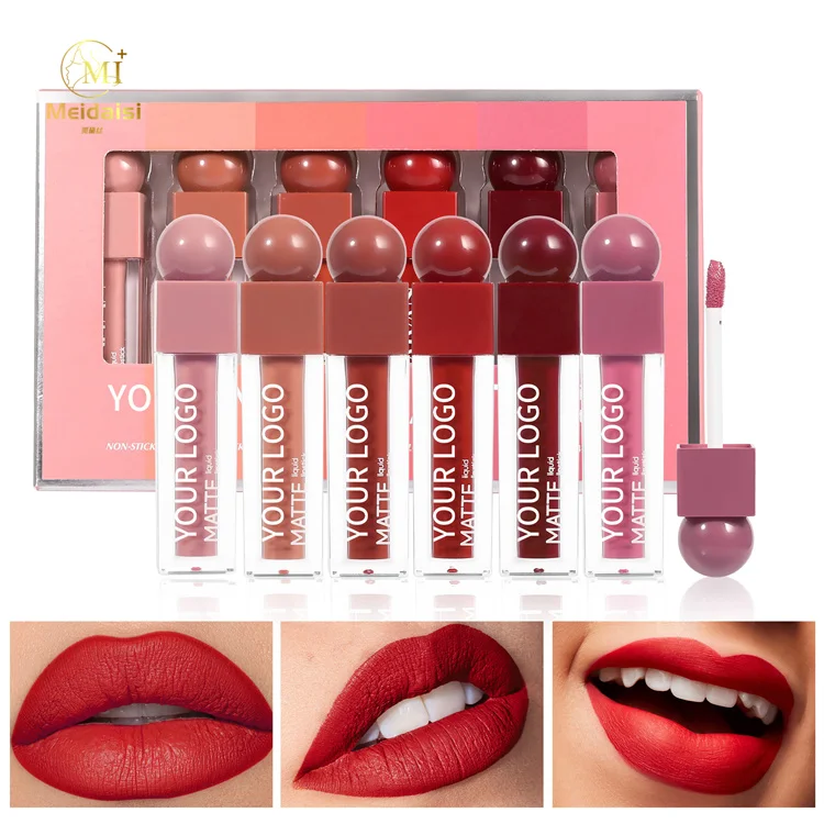 Unique Design Cute Vegan Makeup Lip gloss Not Stick Cup Lip Glaze Makeup Waterproof Liquid Lipstick Kit Lipgloss Lip Glaze