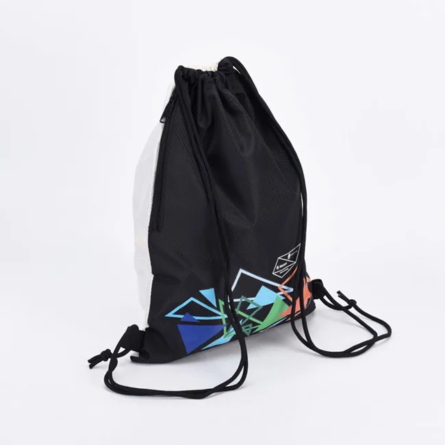 Eco friendly small nylon mesh drawstring bag backpack