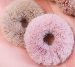 2019 new style factory supply Cony Hair Elastic Hair Bands Strong Elasticity Furry Ornament Hair Tie Headwear