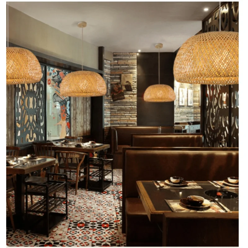 Popular Quality Southeast Style Chandelier Restaurant Hotel Decorative Chandelier Large Bamboo Pendant Light Lamps