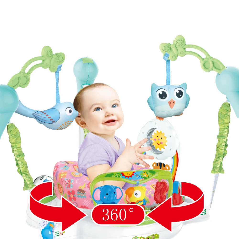 Factory Sell Safety Adjustable Baby bouncer Slip 360 Rotating Music and Light Baby Jumping Chair Swing Chair Baby Jumper