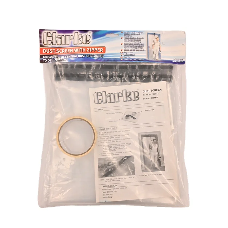 1.2mx2.2m Plastic I Shape Door Barrier Ldpe Zipper Door With Sewing