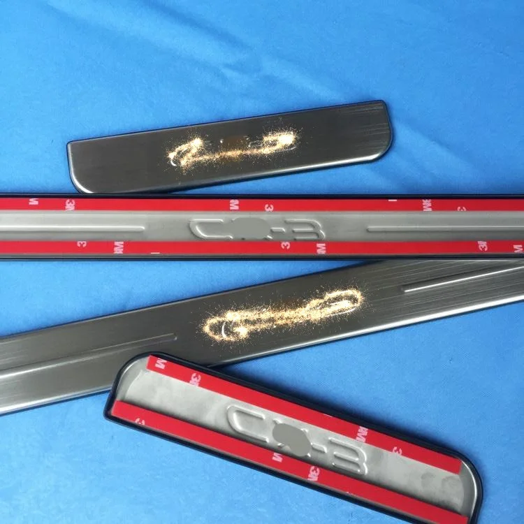 auto exterior door threshold protector sill accessories led scuff plate for mazda CX-3