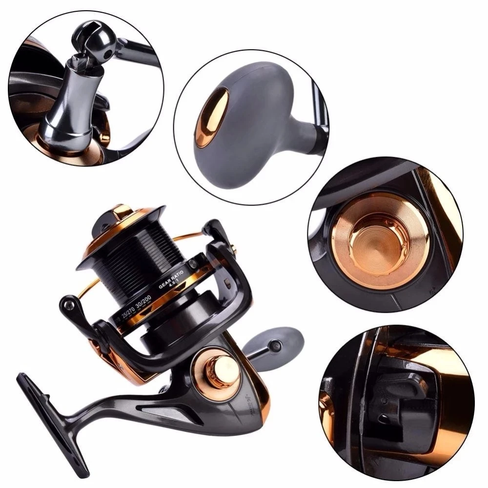 New Fishing Reel Full Metal Spinning Reel Spool 12+1BB For Carp Saltwater Surf Long Casting Ocean Sea Reels