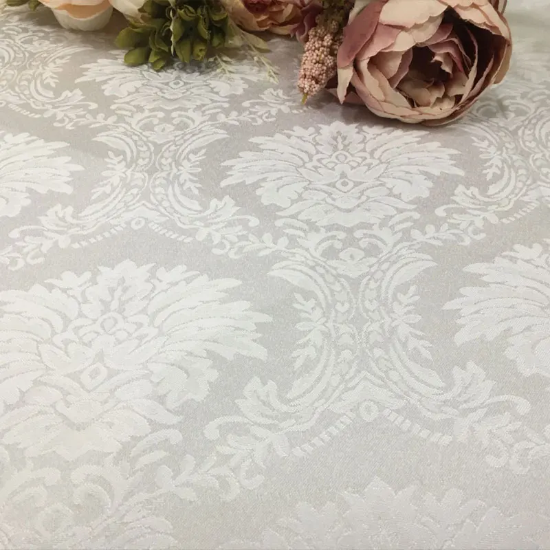 TL015 white wedding table cloth polyester fabric table cloth for wedding
