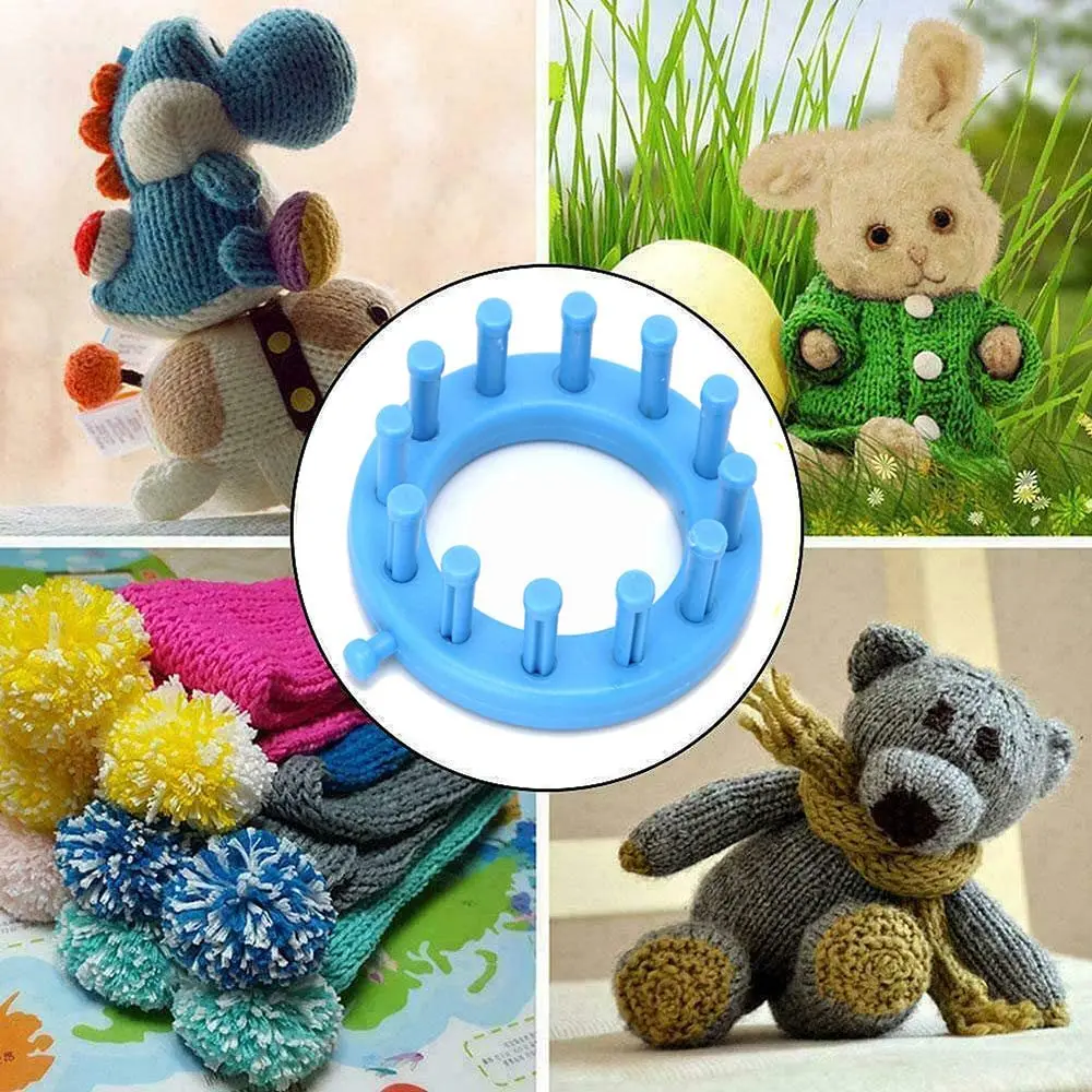 Circle Circular Round Knitting Looms Set with Hook Needle and Knitting Yarn Needle Kit for Embellishment DIY Craft