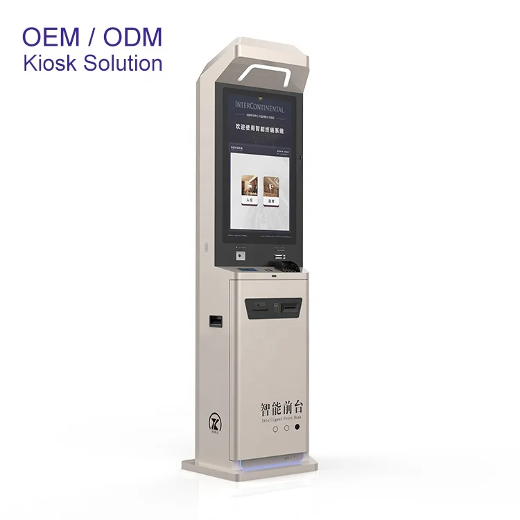 23.6 Inch Check in Hotel  Kiosk  RFID Room Card  Dispenser ID Passport  PAX  Payment Terminal Kiosk