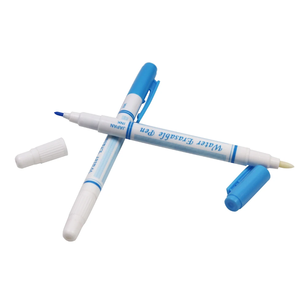 1PC Blue Double Erasable Pen Fabric Marker Water Soluble Erasable Pen Automatically Disappear Tailor Chalk Sewing Tool