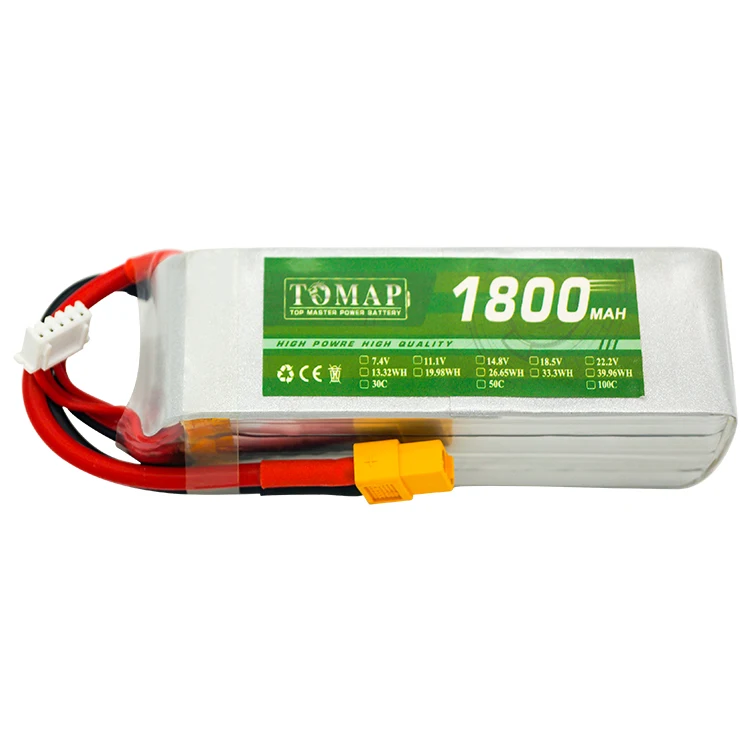 High quality 3s 11.1v  2s 7.4v 1800mah 100c 4s 14.8v  rc lipo battery for uav drone helicopter model aircraft
