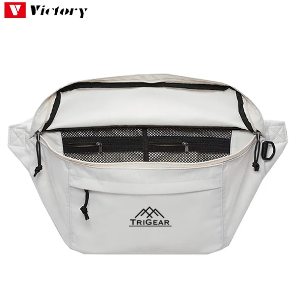 Large double zipper waist bags adjustable crossbody strap pouch waist bag fanny pack waist bag