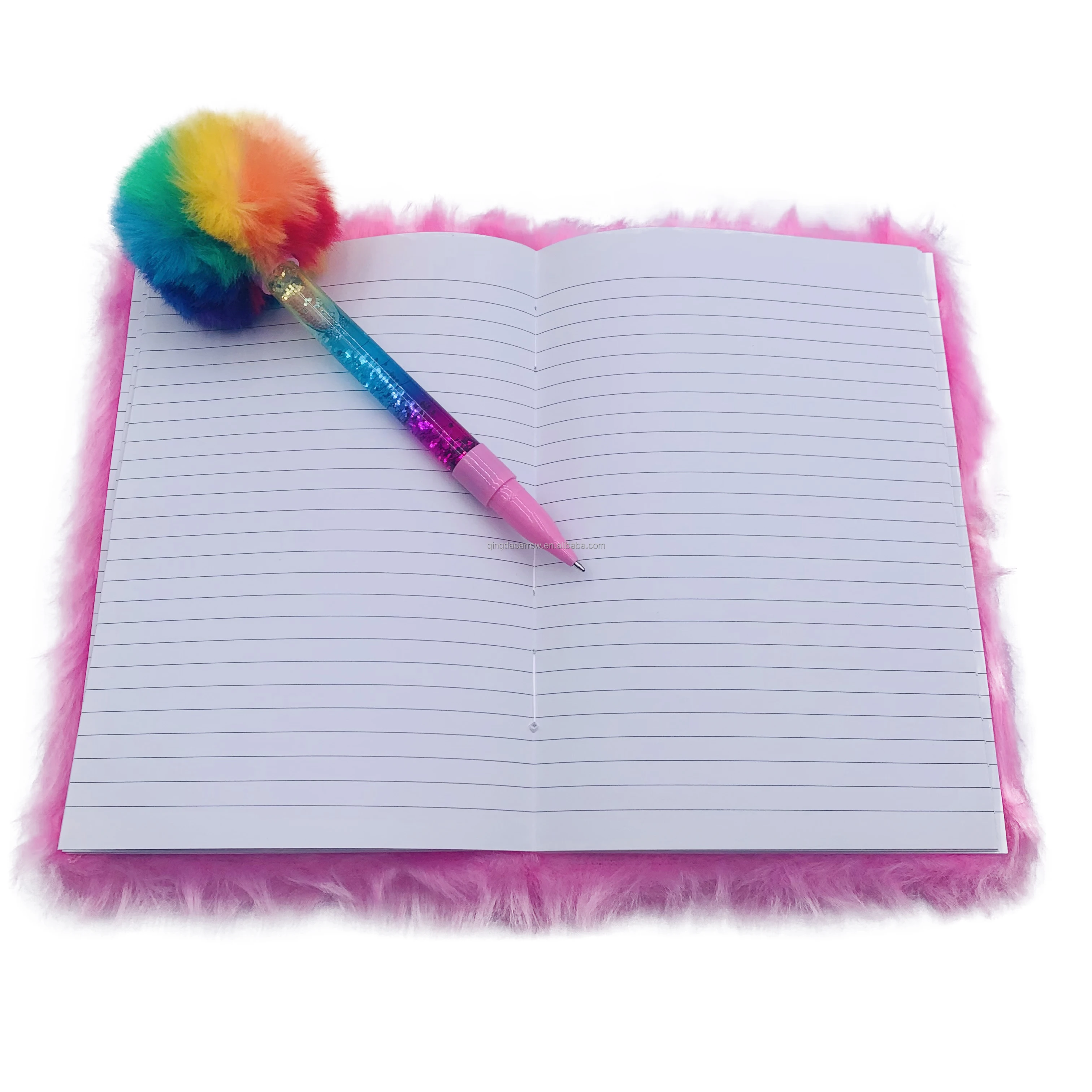 Trendy Stationery gift Fashion Bulk Wholesale Advertising B5 80 Sheets Fluffy Faux Fur Plush Journal Notebook For School