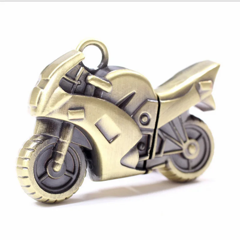 Zinc alloy motorcycle U disk Real Capacity pen drive 32gb 16gb moto-car cartoon USB flash drive gift autobike Memory Stick