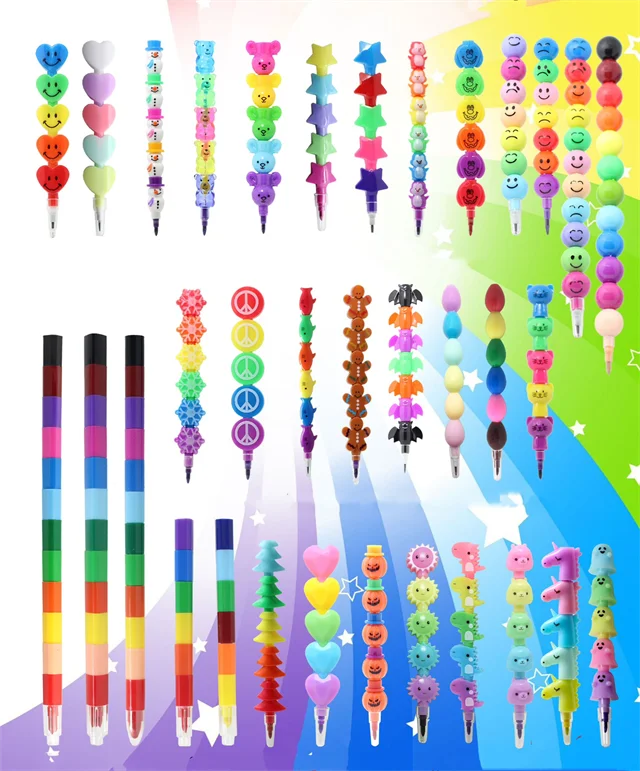 Easter Egg Shape Fashion Colors Non Sharpening  Creative Student Pencil Or Crayon For Children drawing