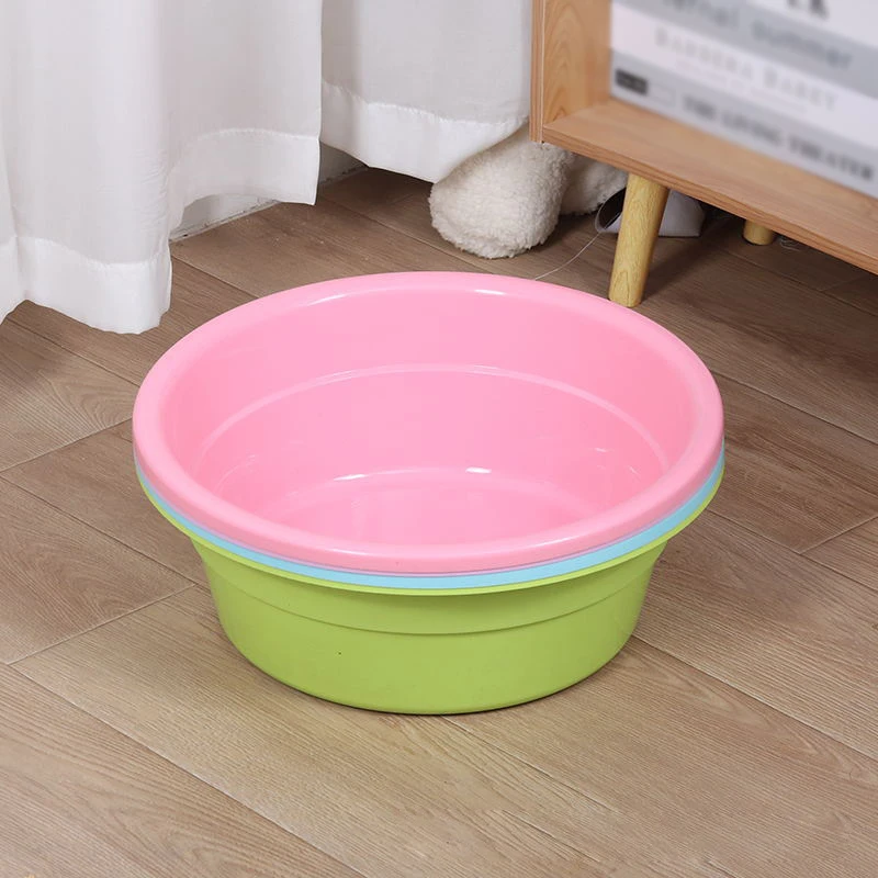 Custom Logo Household High Quality Plastic Basin Student Dormitory Cleaning Utensils Round Wash Basin