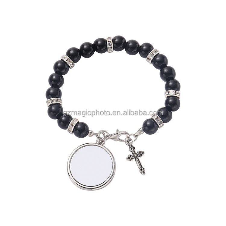 Custom Photo Rosary Bead Bracelet Sublimation Rosary Bracelet