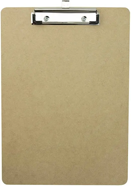 OEM Wholesale Good Quality Hardboard Letter-size Exam Writing Pad Wooden A4 A5 FC Size MDF Restaurant Menu Clipboard with Clip
