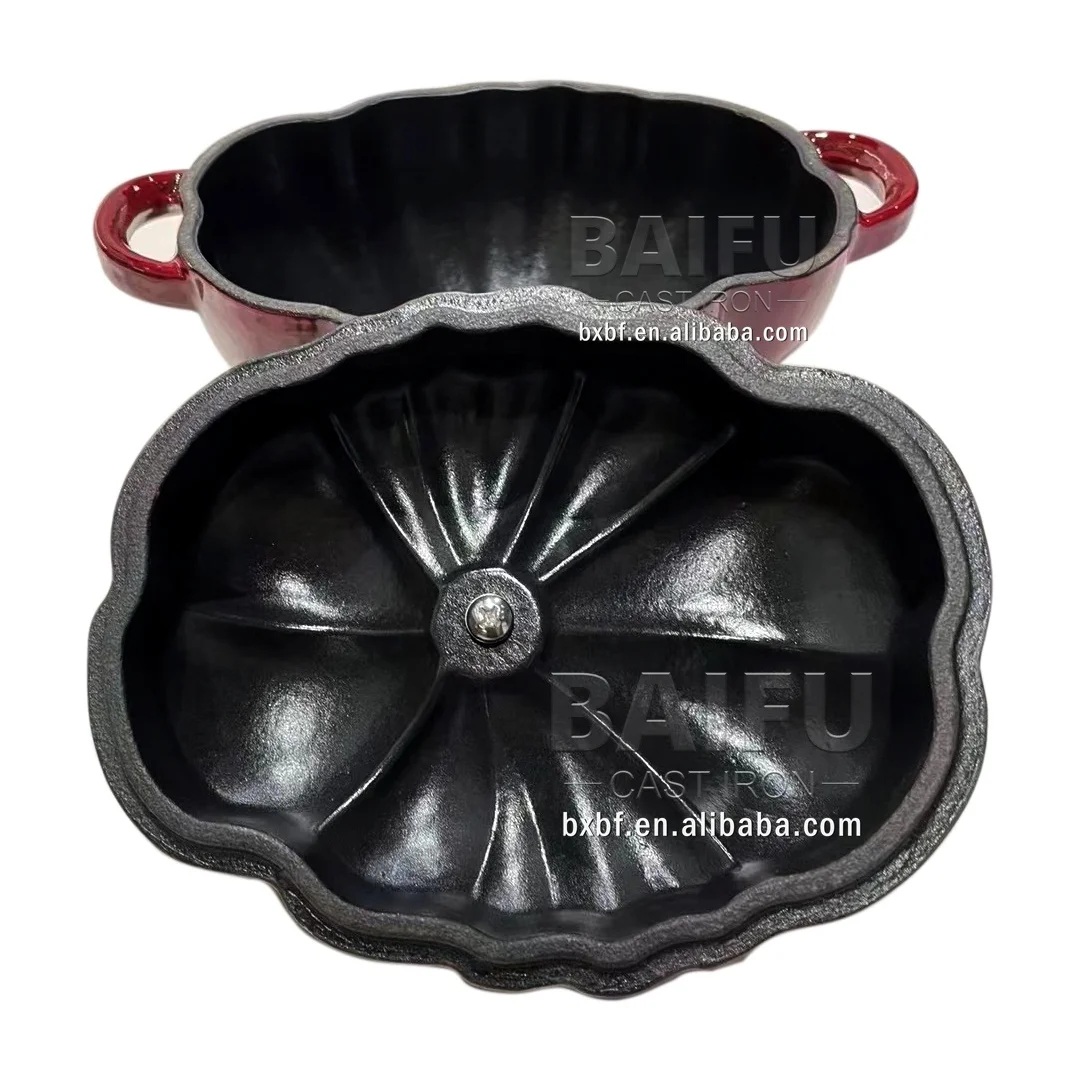 Vegetable Tomato shaped Kitchen decor cocotte Enameled Cast iron mini dutch oven Cast iron tomato server pot Cast iron Casserole