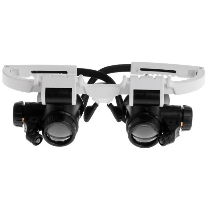 Head-mounted high-power LED magnifying glass double-glasses magnifying glass LED head-mounted microscope