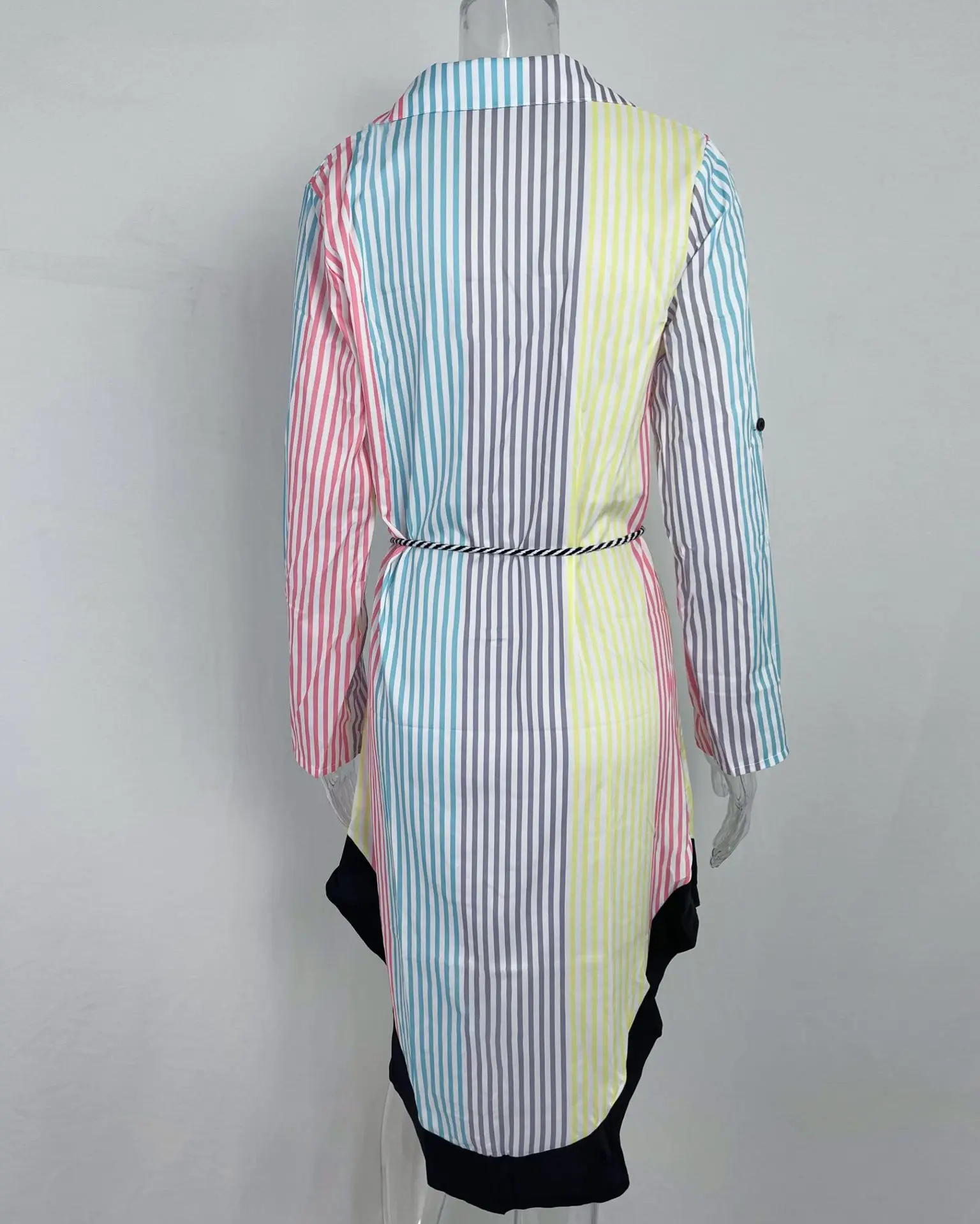 New Long Sleeve Cheap Elegant Dresses Women Casual Style Lapel Irregular Dress Ladies Summer