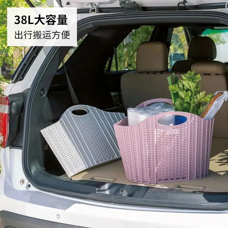 Hot Sell Folding Plastic Laundry Hamper Basket