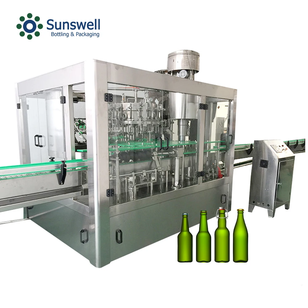 Hot sale screw Glass Bottle Beer/wine/liquid filling Machine beer bottling filling production line