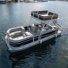 30ft Luxury Double Decker Pontoon Boat Fishing With Electric Luxury Motors& Slide For Sale
