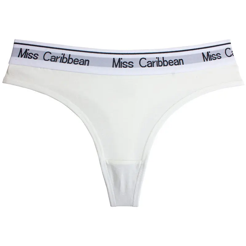 High quality T-Back mid-rise custom black sport ladies thongs sexy pantie women cotton underwear