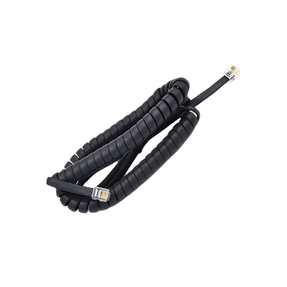 6P6C telephone handset curly coil cord 6 cores coiled cable rj12 spiral cable