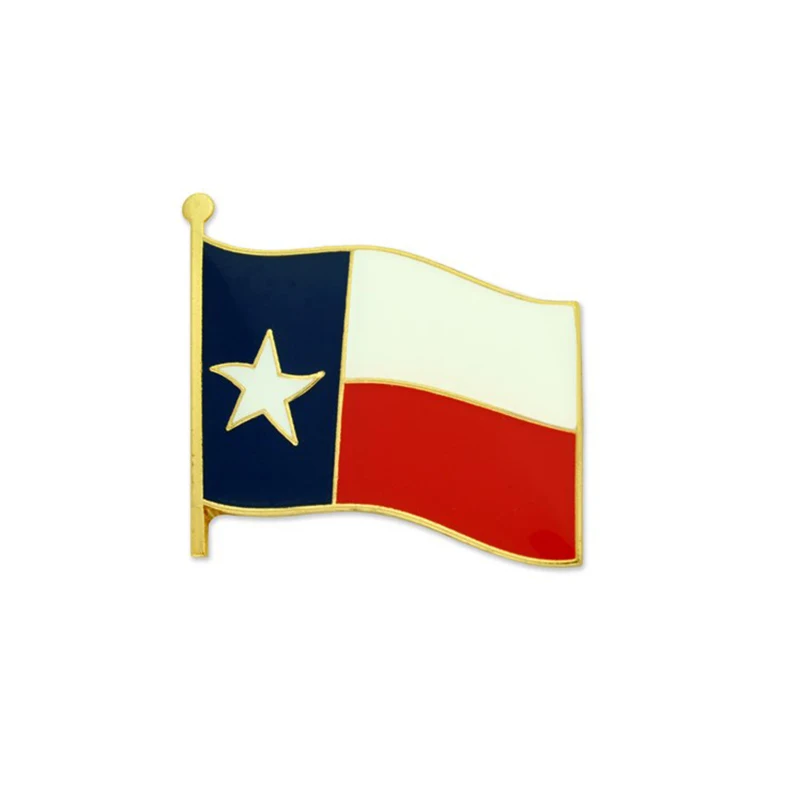High quality custom metal texas flag lapel pin badge