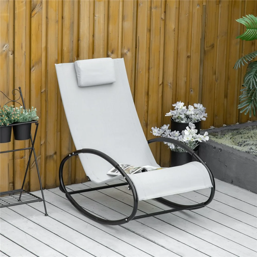 Aluminum Frame Chaise Lounge swing rocking garden outdoor folding patio recliner zero gravity KD sun lounger beach bed chair