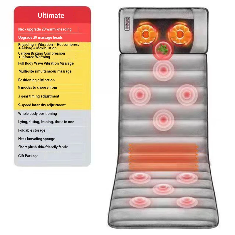 Hot sales Massage Cushion Vibration Back Massager seat kneading with heating Body Massage mat