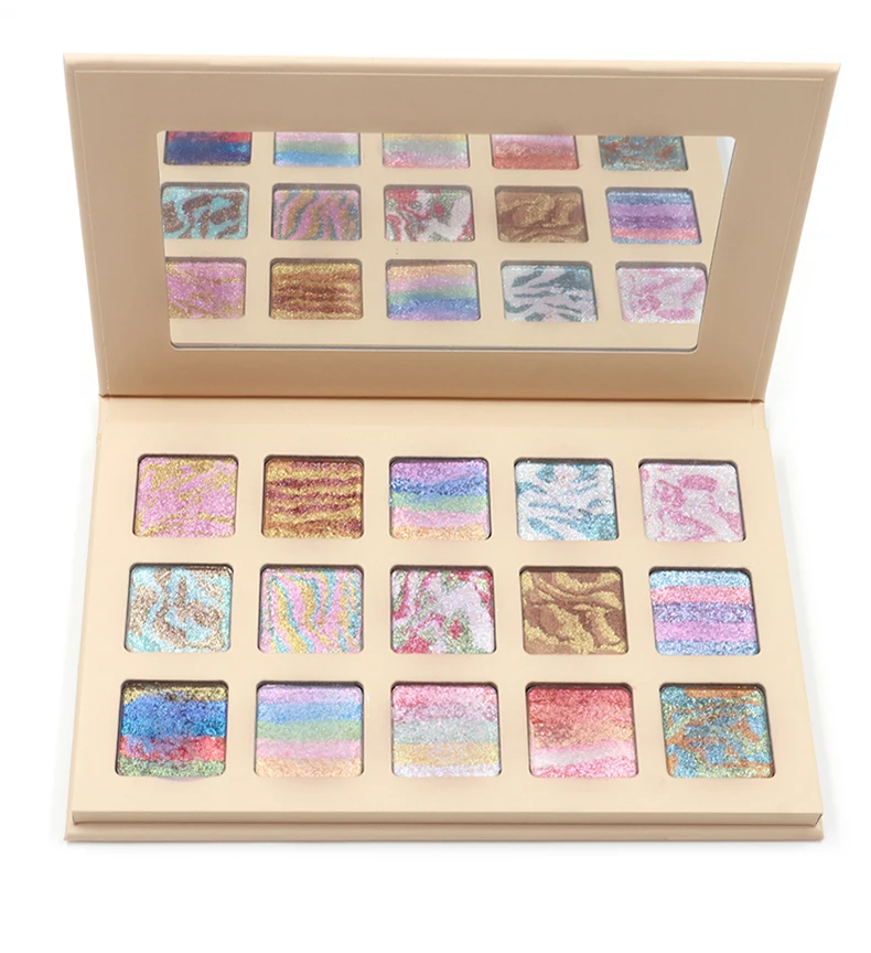 Новый дизайн многохромная палитра теней для век высокая пигментированная Радужная