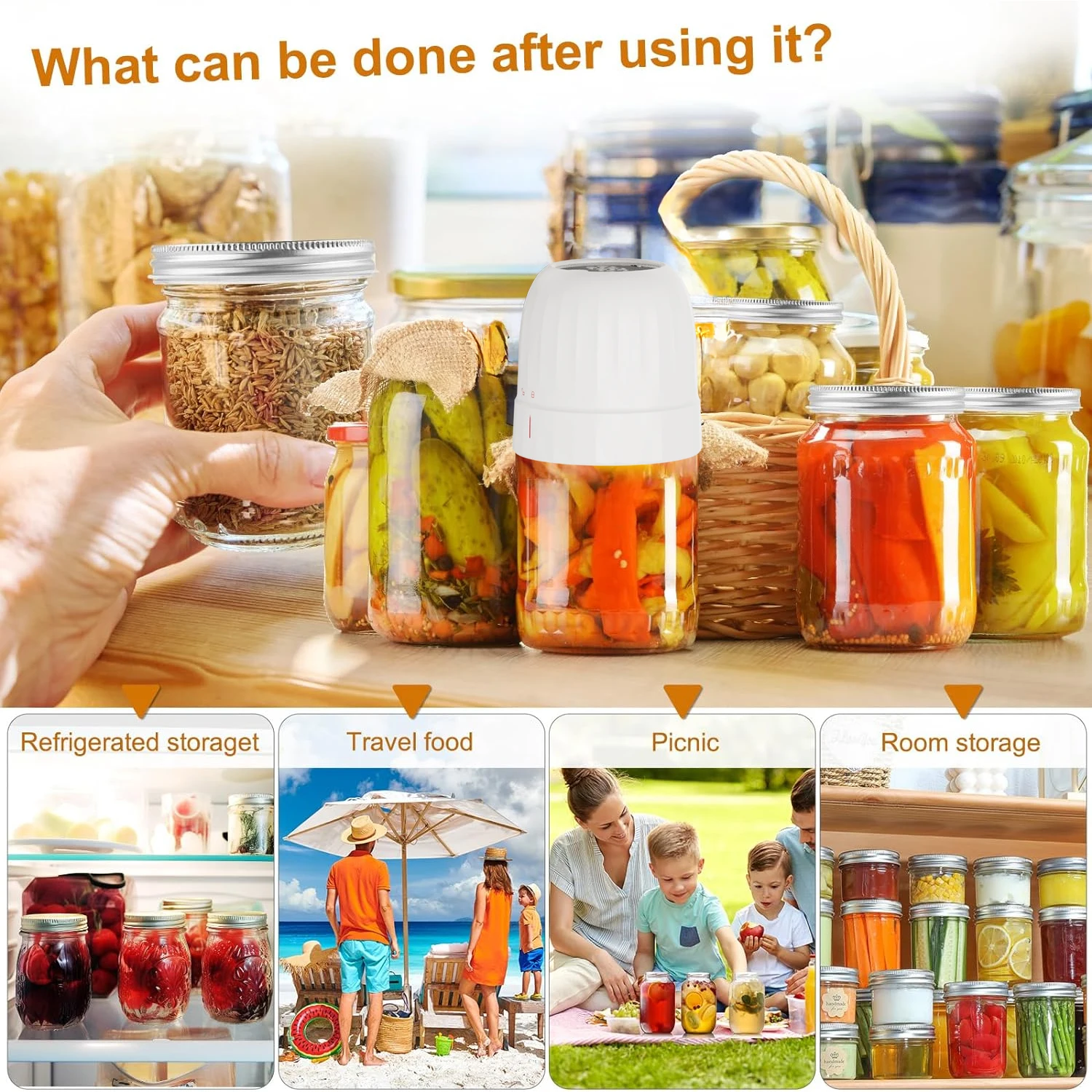 Kitchen Accessories Portable Cordless Automatic Vacuum Bag Sealer or Packing Machine Electric Mason Jar Vacuum Food Sealer Kit