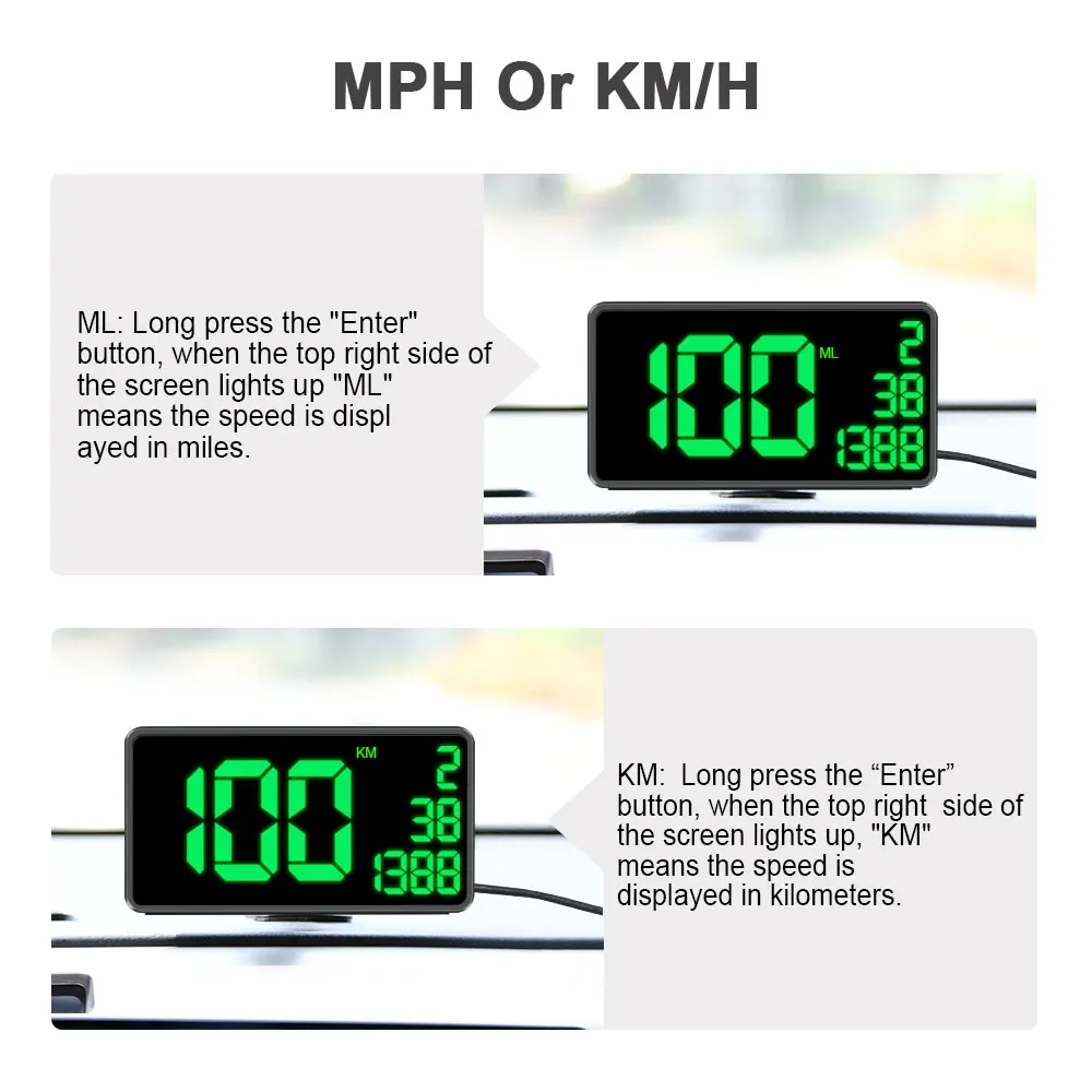 VJOYCAR C1090 Big Display 6.2inch Universal Digital GPS Speedometer MPH Odometer for Car