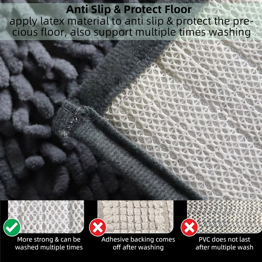 Yinzam Home Area Decor Chenille Bathroom Bath Mat Rug for Stairs Toilet Mats Bathtub Non-slip Water Absorbent Floor Shower Rugs