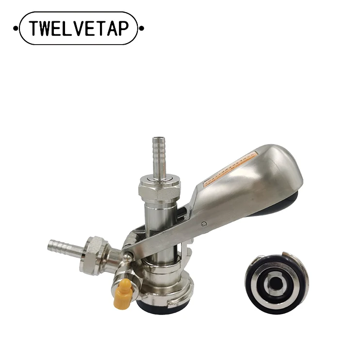 
TWELVETAP D-Type Keg Coupler Dispenser- Beer Tap for Keg with Safety Pressure Relief Valve Home brewing Club Bar Beer Coupler 