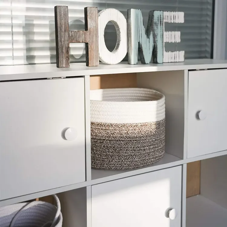 High Quality Basket Cotton Rope Laundry Kids Toys Cotton Rope Storage Basket Washing Basket