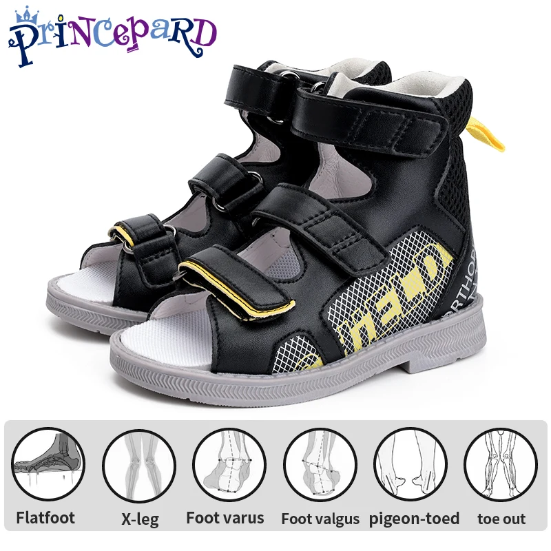 Princepard New Arrivals Orthopedic Shoes For Children Leather Orthopedic Sandals For Kids With Arch Support