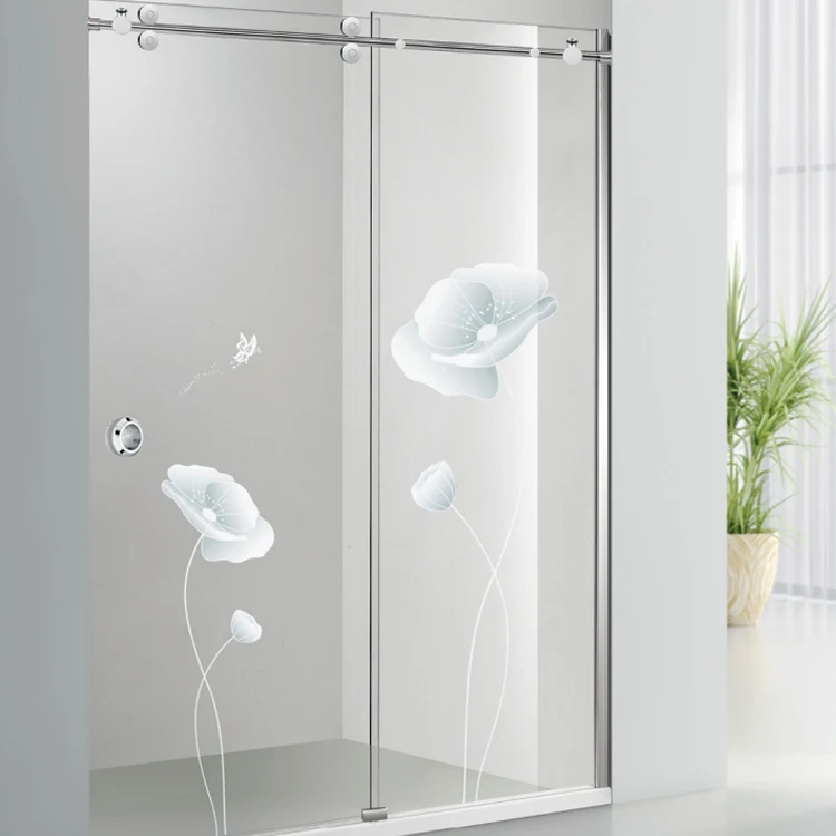 SVA-0032B China Modern Design Round Pipe Double Wheels Rollers Shower Room Bathroom Frameless Sliding Glass Door Hardware