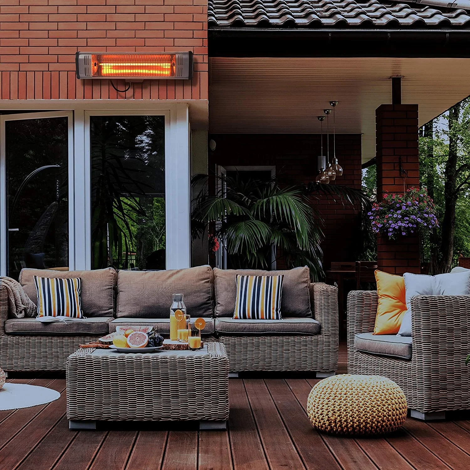 Quartz Tube Heater, Electric Radiant Heater Thermostat Control, Electric Infrared Heater  Electric Wall Mounted Patio Heater