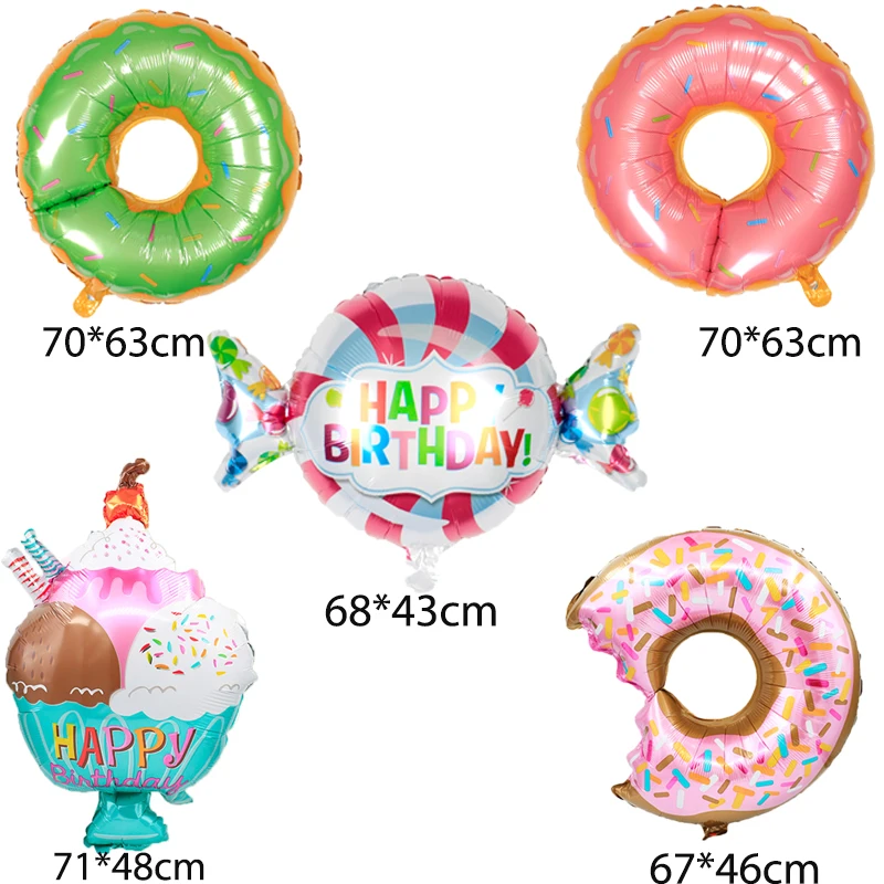 102*62cm Double Side Cake Gift Box Cartoon Foil Balloon Children Happy Birthday Scene Decoration Balloon Supplies