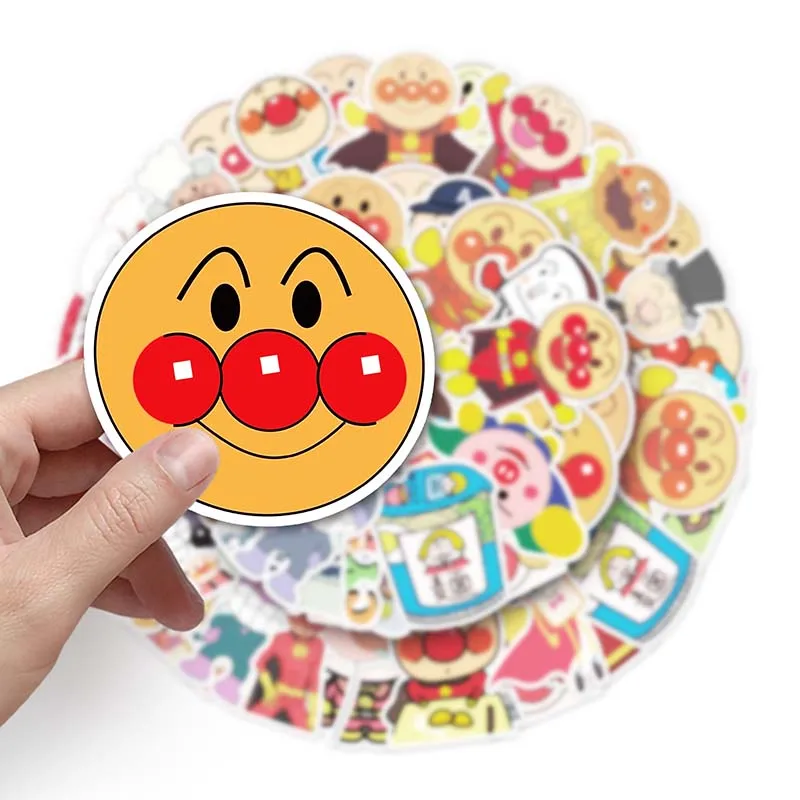 52Pcs Japanese Anime Anpanman Graffiti Stickers For Bottle Luggage Car Decoration Vinyl Cartoon Sticker