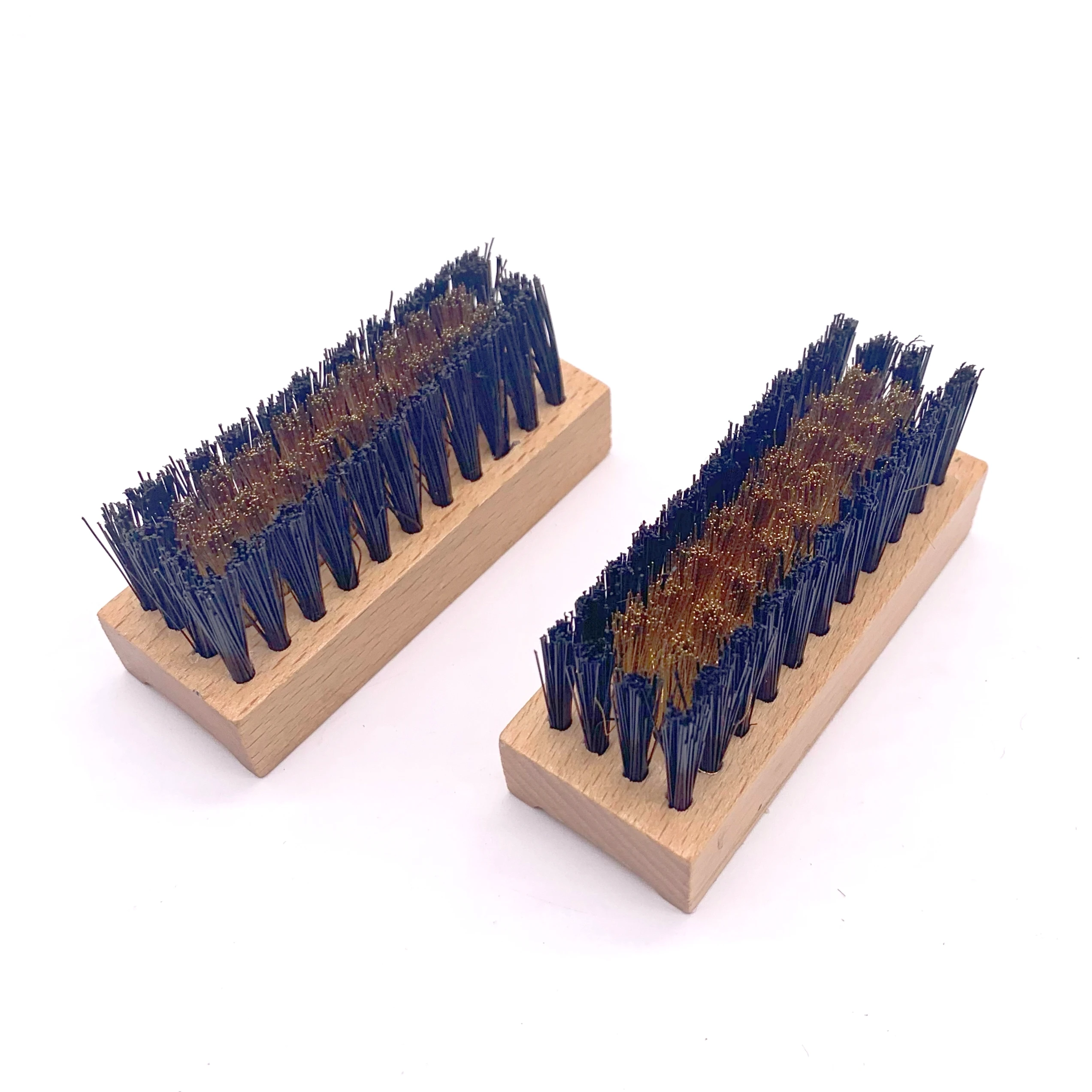 Custom Shoe brush easy to clean suede  Wooden Handle Copper Wire Shoe Brush Strong decontamination wire shoe brush