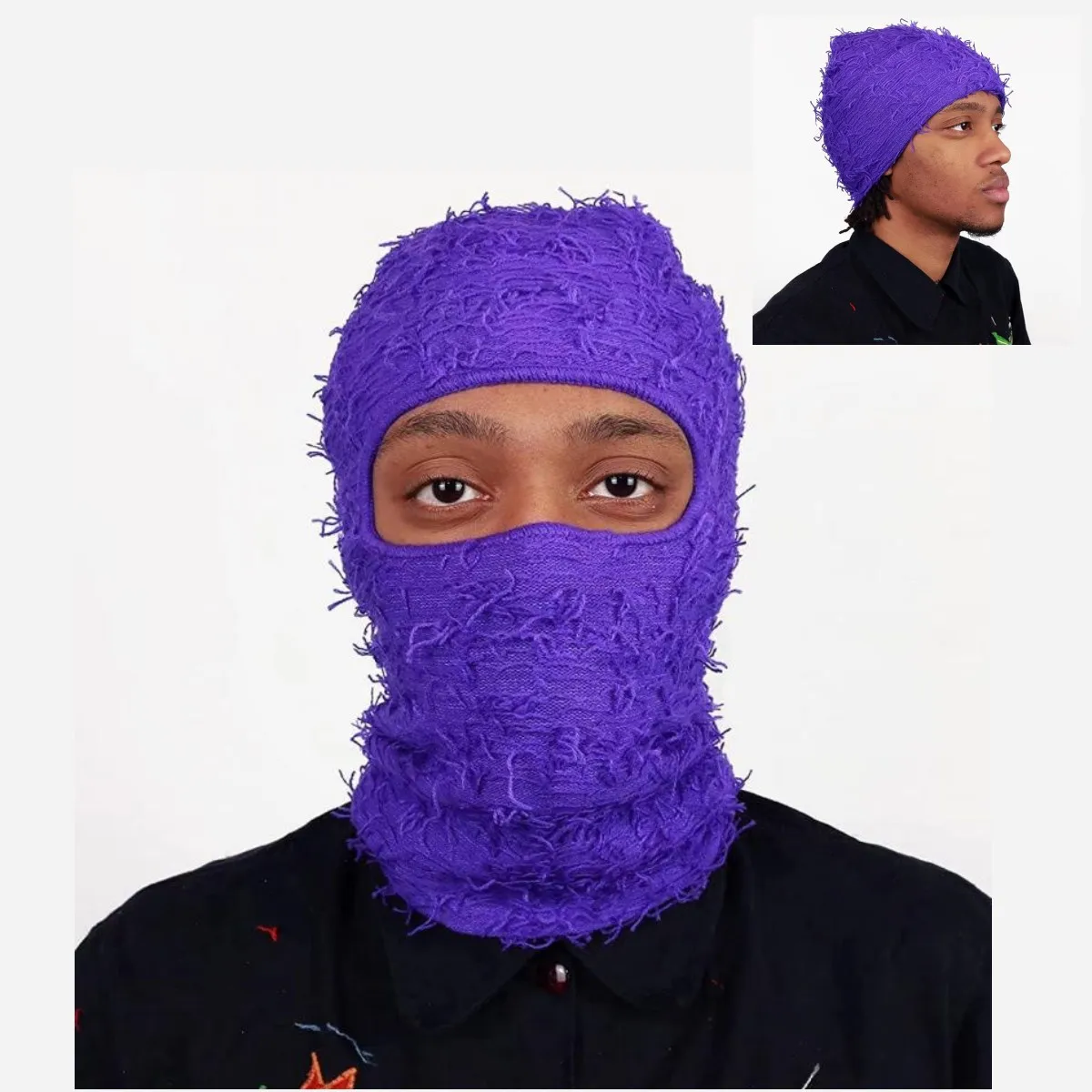 Winter Men Fleece Warmer Beanies Women Full Face Mask Cover Thermal Windproof Ski Balaclava Cap custom logo cashmere beanie