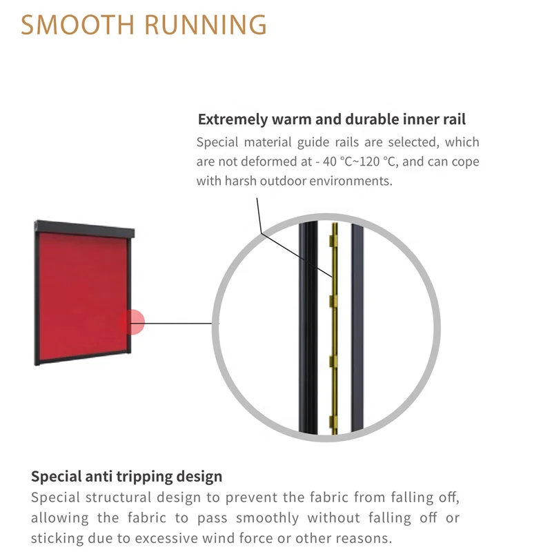 electric waterproof  Windproof Outdoor blinds Motorized balcony outdoor zip track roller blind Shade outdoor blinds zip