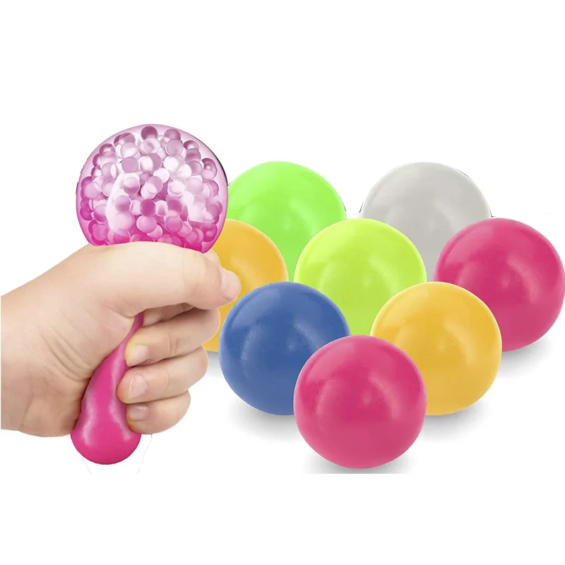 6.5cm Drop Shipping Glow Dark Tpr Slowly Fall Glob Bles Soft Ceiling Toy Stress Relief Luminous Sticky Wall Balls