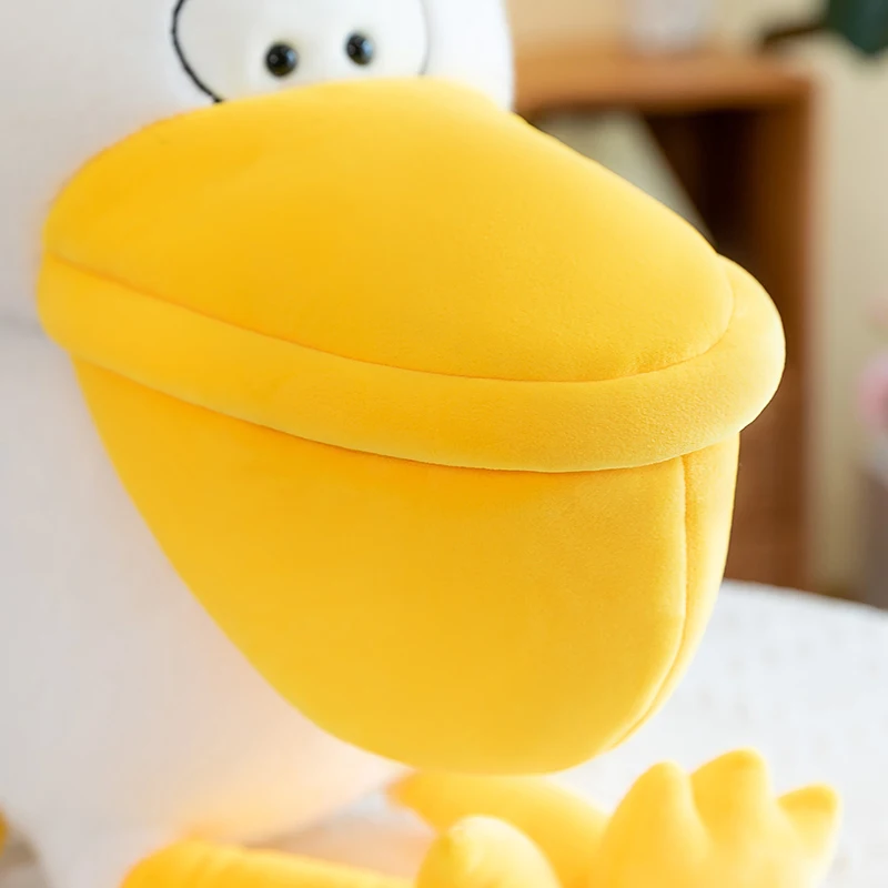Unisex Creative Big Beak Pelican Plush Doll Cute Bird Stuffed Animal Backpack with PP Cotton Filling for Going out Decorations